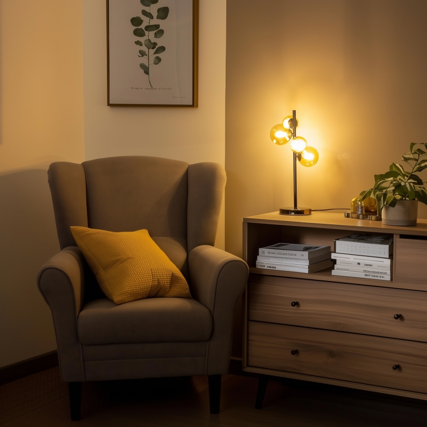 Brilagi - LED asztali lámpa MILLA 4xG9/3W/230V fekete króm/arany