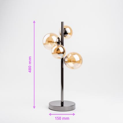 Brilagi - LED asztali lámpa MILLA 4xG9/3W/230V fekete króm/arany