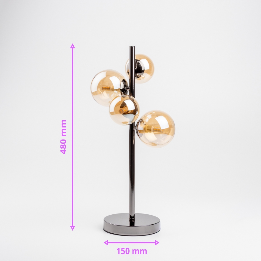 Brilagi - LED asztali lámpa MILLA 4xG9/3W/230V fekete króm/arany