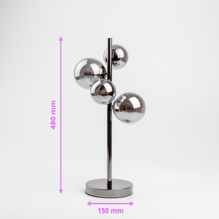Brilagi - LED asztali lámpa MILLA 4xG9/3W/230V fekete króm/füstszínű