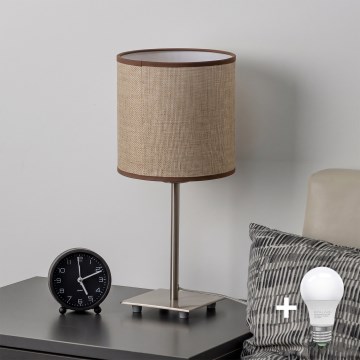 Brilagi - LED asztali lámpa NUBILA 1xE27/60W/230V barna