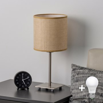 Brilagi - LED asztali lámpa NUBILA 1xE27/60W/230V világosbarna