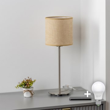 Brilagi - LED asztali lámpa NUBILA 1xE27/60W/230V világosbarna
