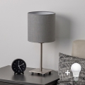 Brilagi - LED asztali lámpa NUBILA 1xE27/60W/230V világosszürke