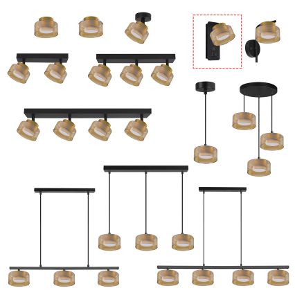 Brilagi - LED RGB+CCT Dimmelhető fali lámpa USB-porttal AURA LUX 1xGX53/14W/230V 2700-6500K Wi-Fi Tuya fekete/arany