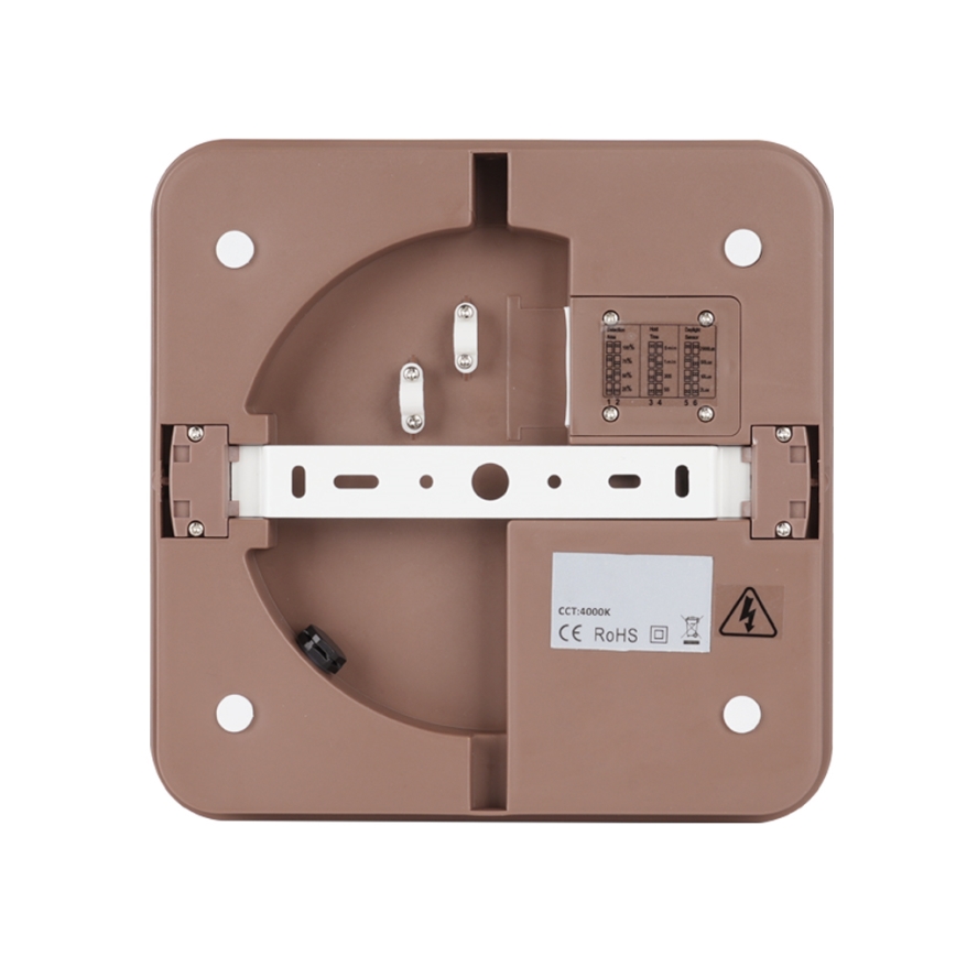 Brilagi - BENE LED/24W/230V kültéri mennyezeti lámpatest érzékelővel 26x26 cm barna IP54