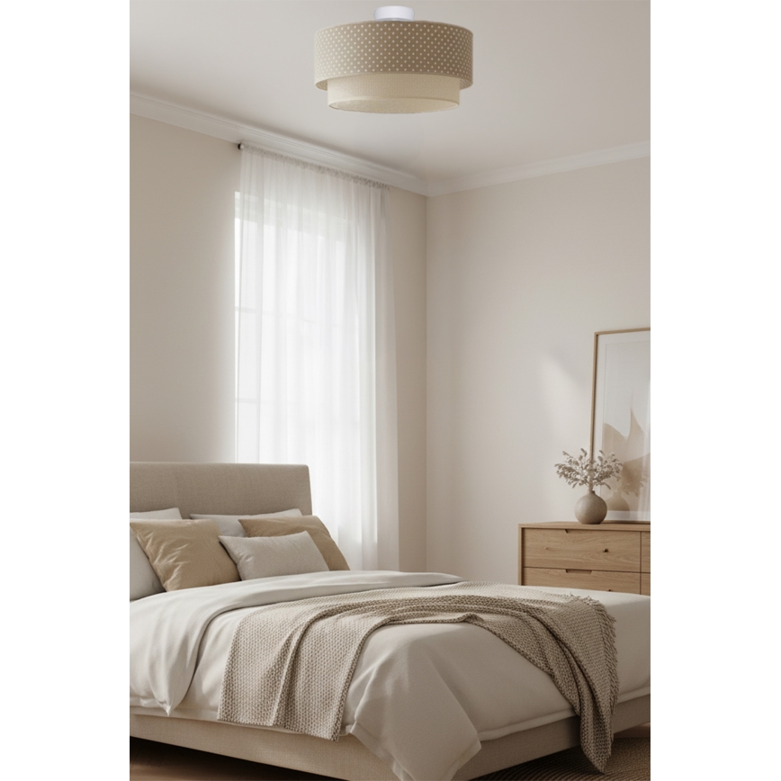 Brilagi - LED felületre szerelt csillár BOHO BOBO 1xE27/10W/230V átm. 40 cm pöttyös bézs/krém