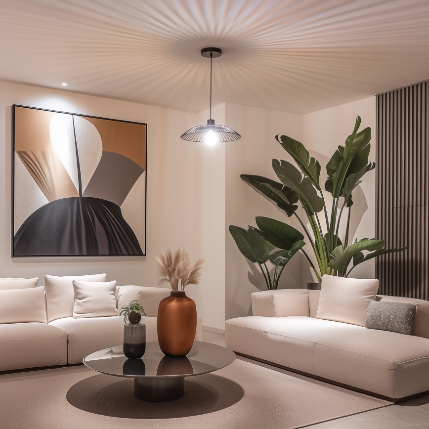 Brilagi - LED csillár huzalon CERIA WIRE 1xE27/40W/230V átm. 38 cm fekete