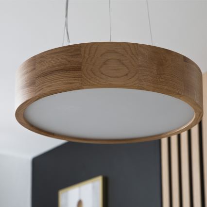 Brilagi - LED csillár kábelen CARVALHO 2xE27/15W/230V tölgy, átmérő 37 cm