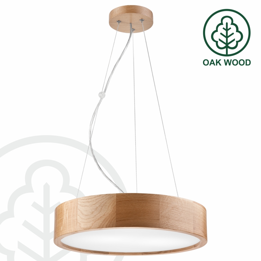 Brilagi - LED csillár kábelen CARVALHO 2xE27/15W/230V tölgy, átmérő 37 cm