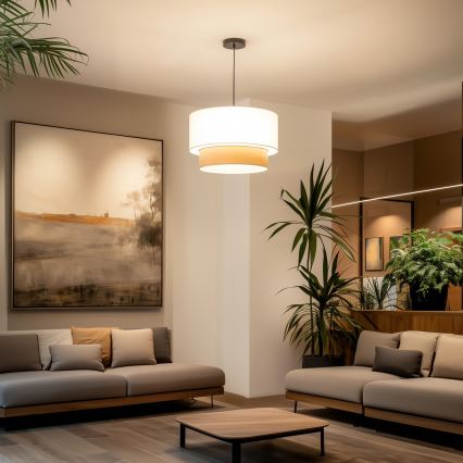 Brilagi - LED csillár kábelen CERIA 1xE27/40W/230V Ø 50 cm fehér/bézs