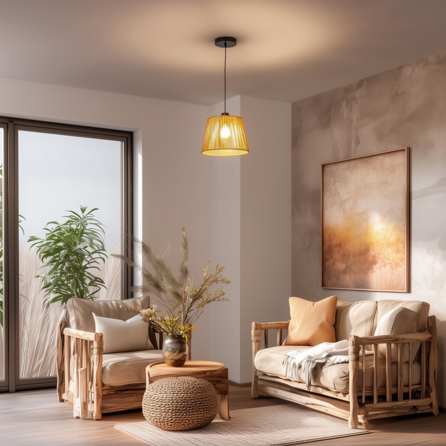 Brilagi - LED csillár kábelen CERIA BOHO 1xE27/40W/230V átm. 28 cm barna