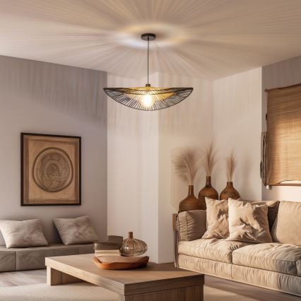 Brilagi - LED csillár kábelen CERIA BOHO 1xE27/40W/230V átm. 80 cm fekete/barna