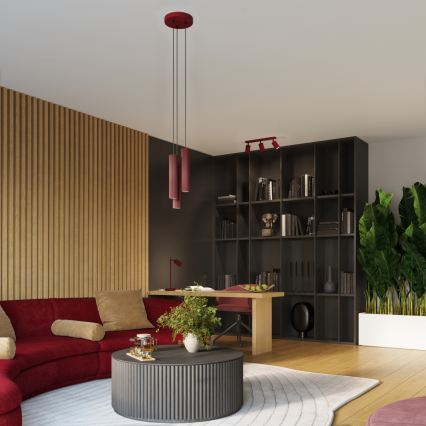 Brilagi - LED csillár kábelen CRESTO 1xGU10/10W/230V bordó