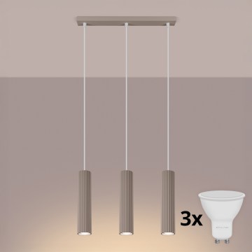 Brilagi - LED csillár kábelen CRESTO 3xGU10/10W/230V taupe