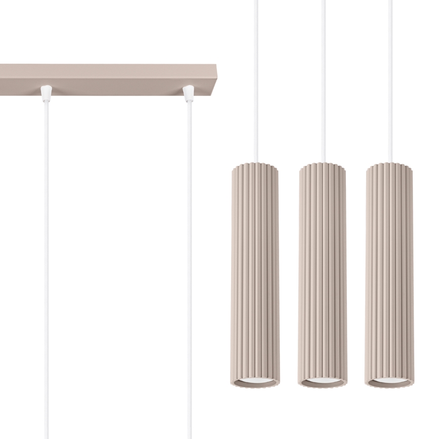 Brilagi - LED csillár kábelen CRESTO 3xGU10/10W/230V taupe