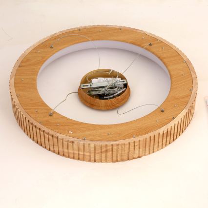 Brilagi - FALCON WOOD modern LED kábeles függeszték, 40 W, 230 V, 3000/4000/6000 K, Ø 60 cm, fa