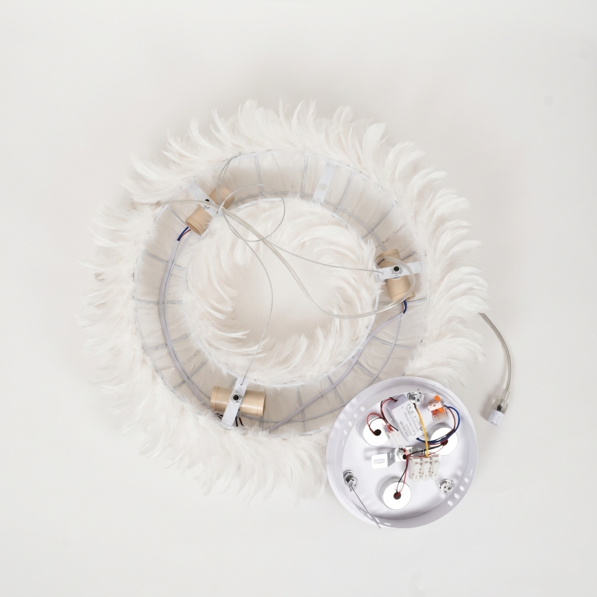 Brilagi - LED csillár kábelen FEATHER 3xE27/40W/230V + 3xLED/3W Ø 50 cm fehér
