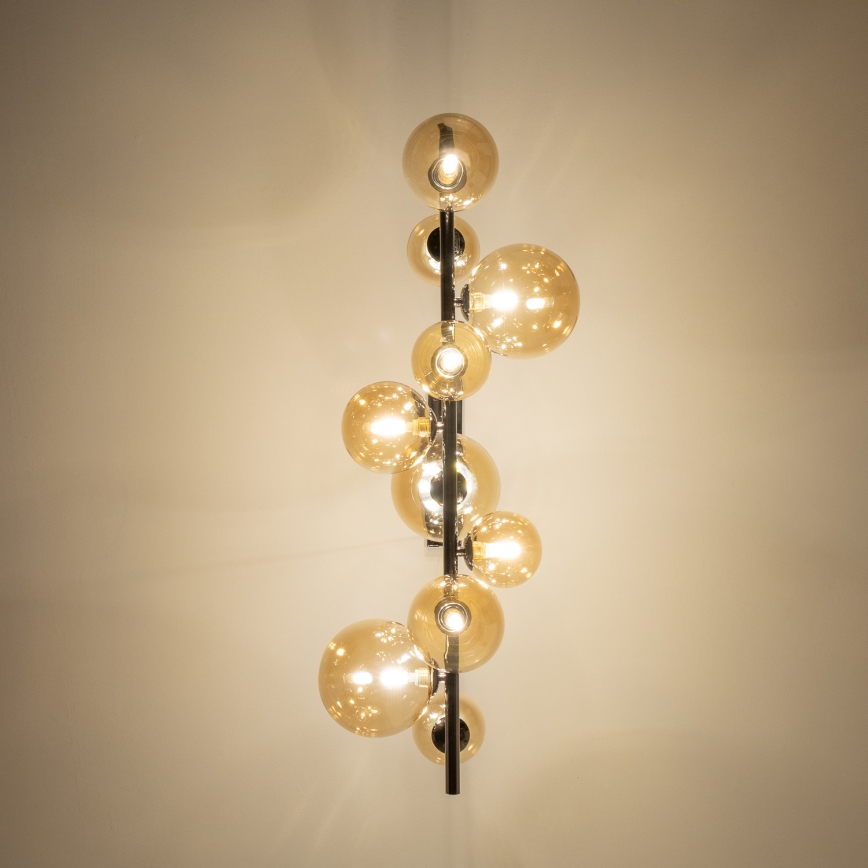 Brilagi - LED csillár kábelen MILLA 10xG9/3W/230V fekete króm/arany