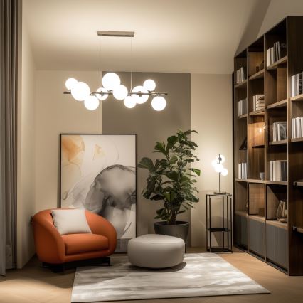 Brilagi - LED csillár kábelen MILLA 10xG9/3W/230V fekete króm/fehér