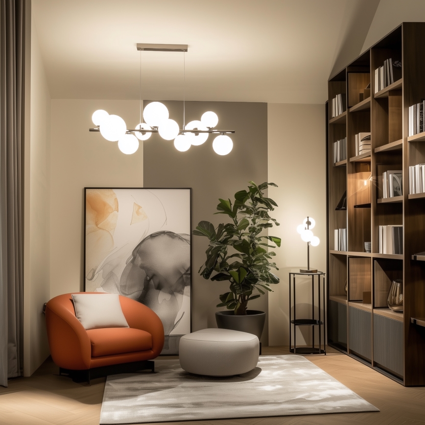 Brilagi - LED csillár kábelen MILLA 10xG9/3W/230V fekete króm/fehér