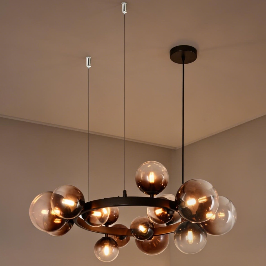 Brilagi - LED csillár kábelen MILLA 15xG9/3W/230V barna/füstbarna