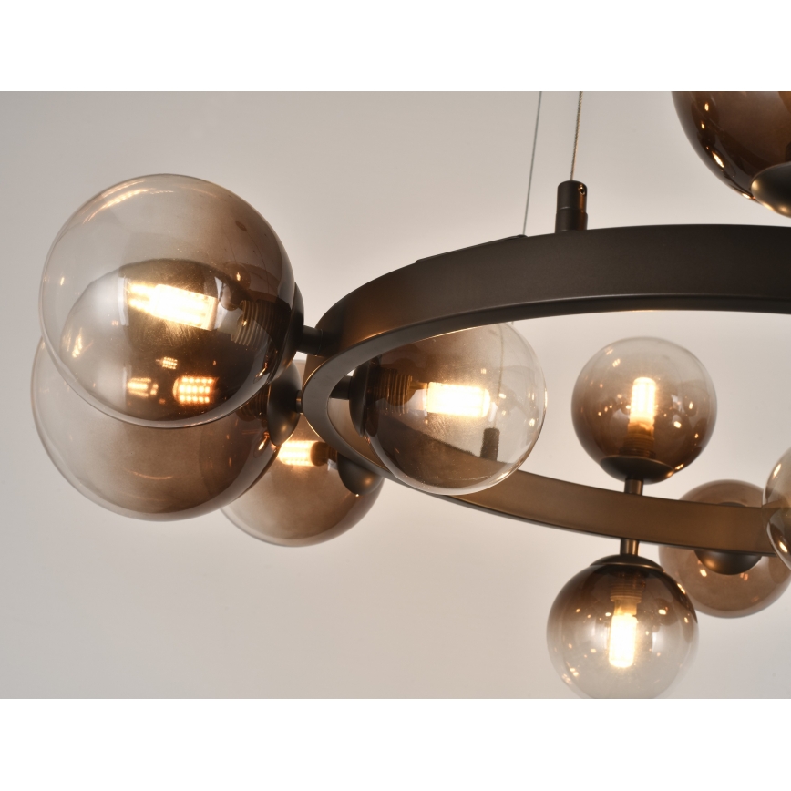 Brilagi - LED csillár kábelen MILLA 15xG9/3W/230V barna/füstbarna