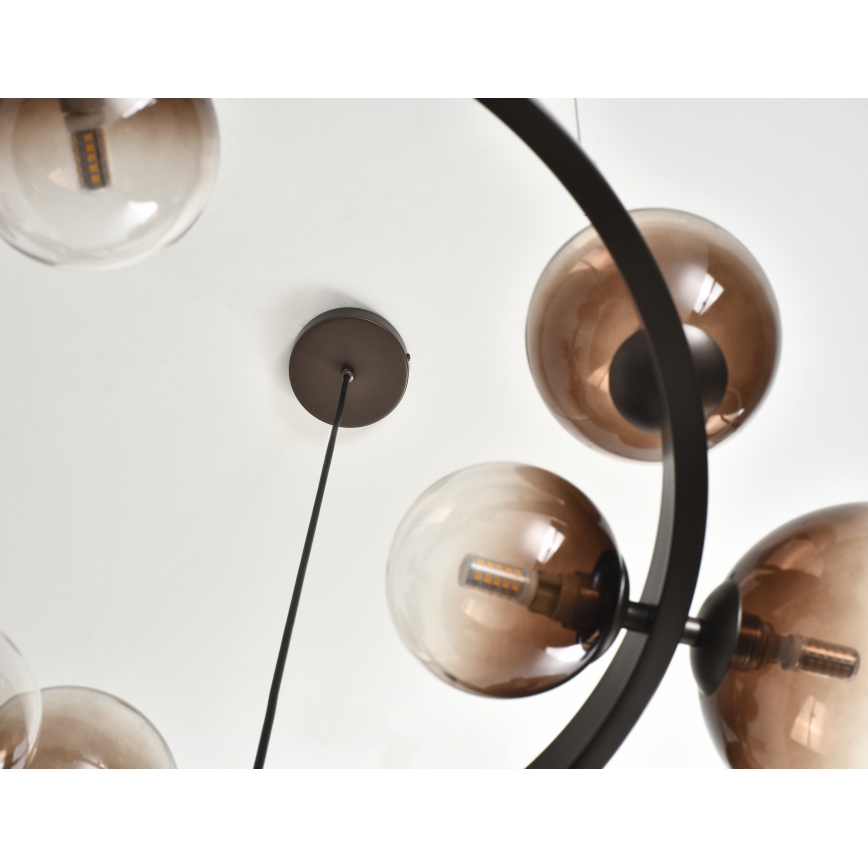 Brilagi - LED csillár kábelen MILLA 15xG9/3W/230V barna/füstbarna