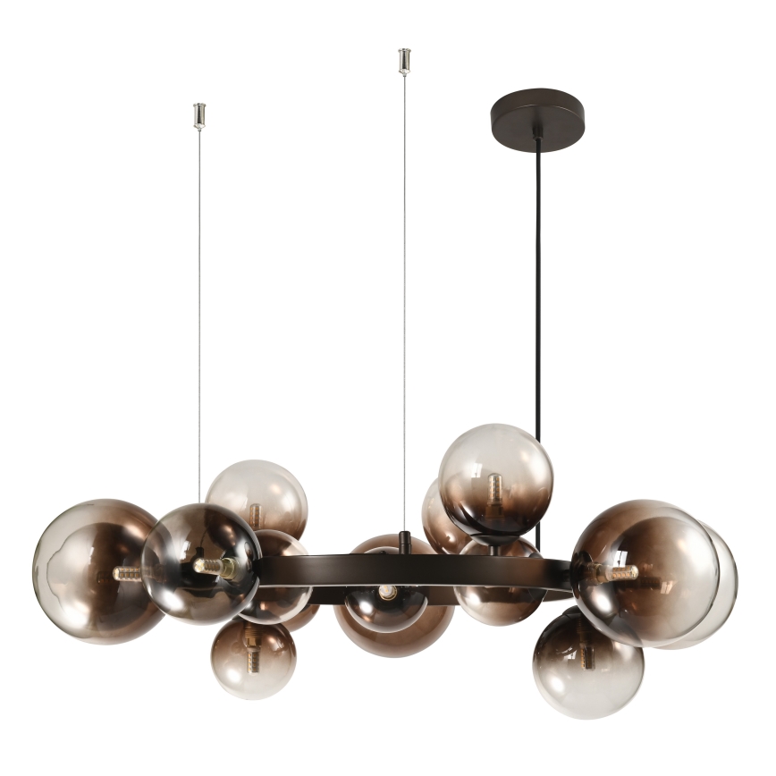 Brilagi - LED csillár kábelen MILLA 15xG9/3W/230V barna/füstbarna