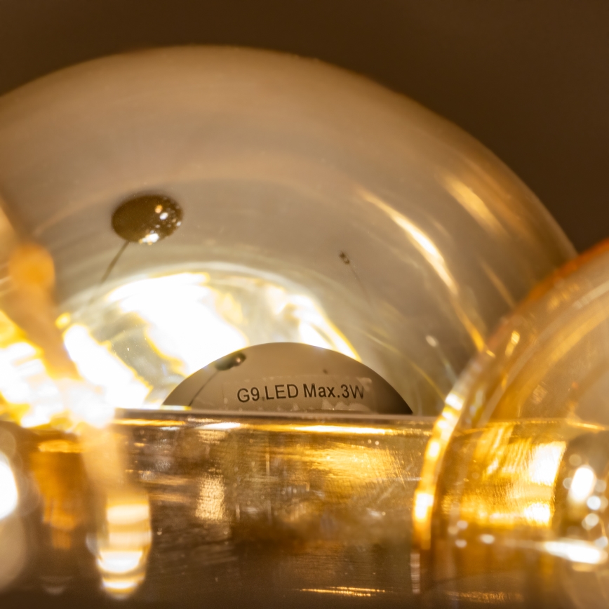 Brilagi - LED csillár kábelen MILLA 15xG9/3W/230V fekete króm/arany