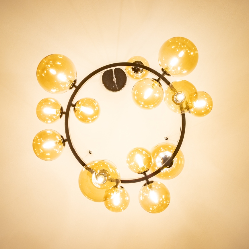 Brilagi - LED csillár kábelen MILLA 15xG9/3W/230V fekete króm/arany