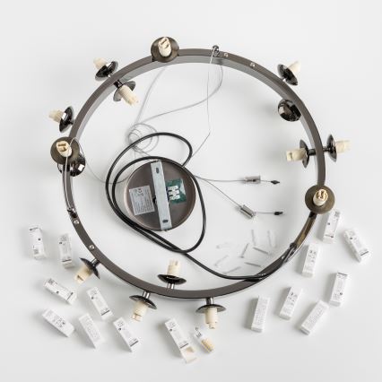 Brilagi - LED csillár kábelen MILLA 15xG9/3W/230V fekete króm/arany