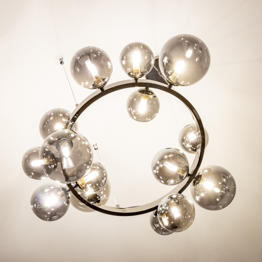 Brilagi - LED csillár kábelen MILLA 15xG9/3W/230V fekete króm/füstszínű