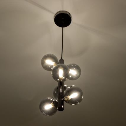 Brilagi - LED csillár kábelen MILLA 6xG9/3W/230V fekete króm/füstszínű