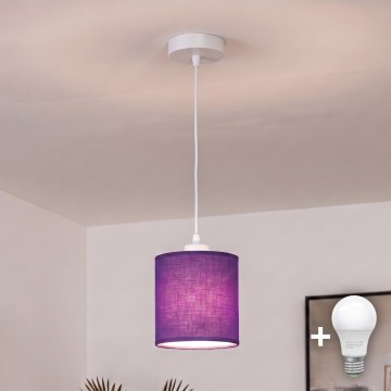 BRILAGI - LED csillár kábelen NUBILA 1xE27/60W/230V átm. 14 cm fehér/lila