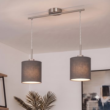 Brilagi - LED csillár kábelen NUBILA 2xE27/60W/230V antracit