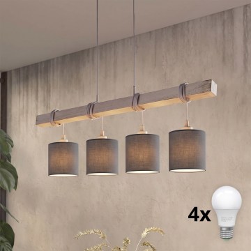 Brilagi - LED csillár kábelen NUBILA 4xE27/60W/230V szürke/antracit