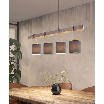 Brilagi - LED csillár kábelen NUBILA 4xE27/60W/230V szürke/antracit