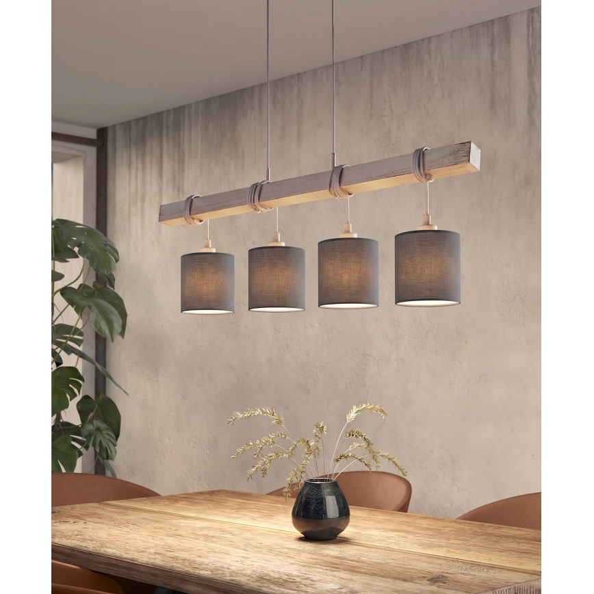 Brilagi - LED csillár kábelen NUBILA 4xE27/60W/230V szürke/antracit
