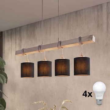 Brilagi - LED csillár kábelen NUBILA 4xE27/60W/230V szürke/fekete
