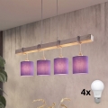 Brilagi - LED csillár kábelen NUBILA 4xE27/60W/230V szürke/lila