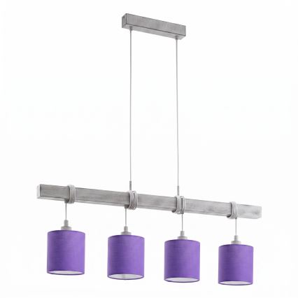 Brilagi - LED csillár kábelen NUBILA 4xE27/60W/230V szürke/lila