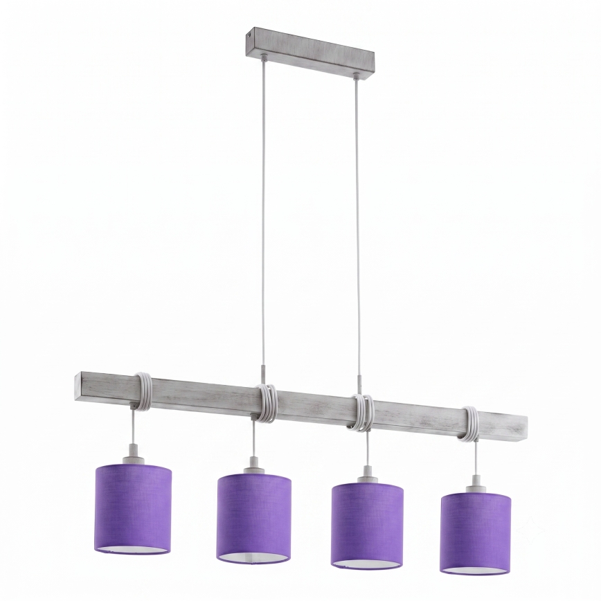 Brilagi - LED csillár kábelen NUBILA 4xE27/60W/230V szürke/lila