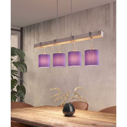 Brilagi - LED csillár kábelen NUBILA 4xE27/60W/230V szürke/lila