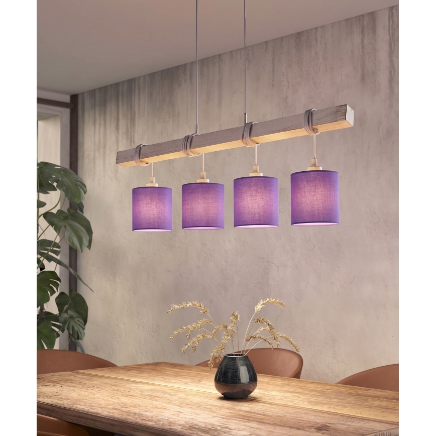 Brilagi - LED csillár kábelen NUBILA 4xE27/60W/230V szürke/lila