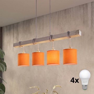 Brilagi - LED csillár kábelen NUBILA 4xE27/60W/230V szürke/narancssárga