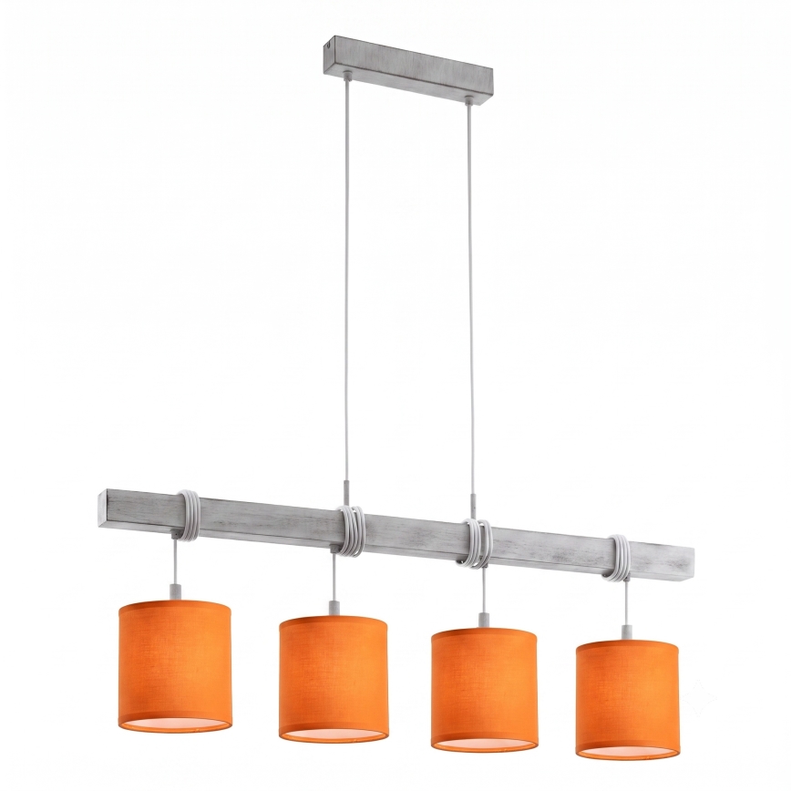 Brilagi - LED csillár kábelen NUBILA 4xE27/60W/230V szürke/narancssárga