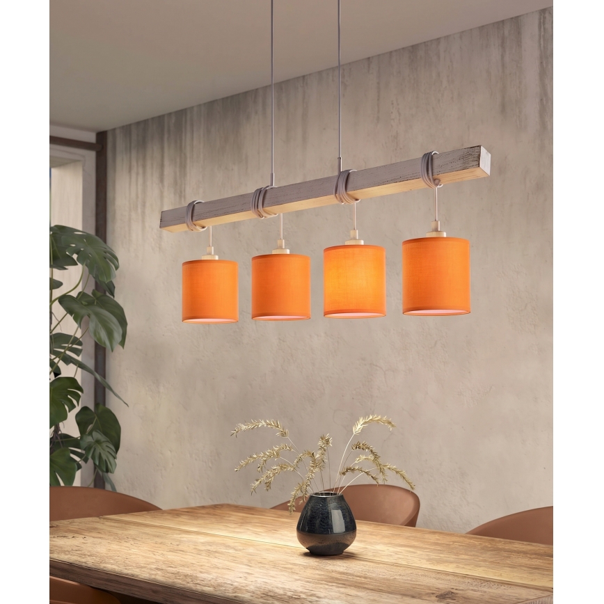 Brilagi - LED csillár kábelen NUBILA 4xE27/60W/230V szürke/narancssárga