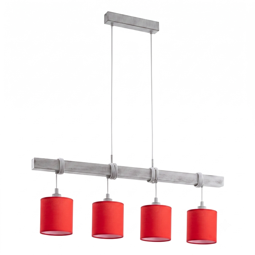 Brilagi - LED csillár kábelen NUBILA 4xE27/60W/230V szürke/piros