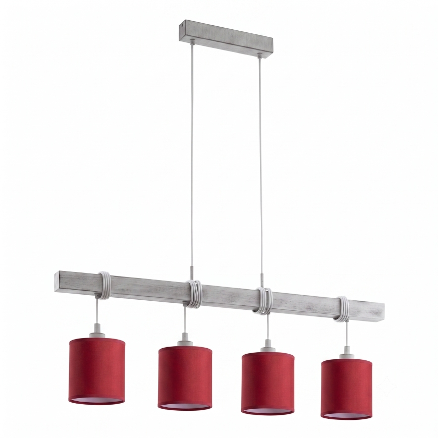 Brilagi - LED csillár kábelen NUBILA 4xE27/60W/230V szürke/pompeji vörös